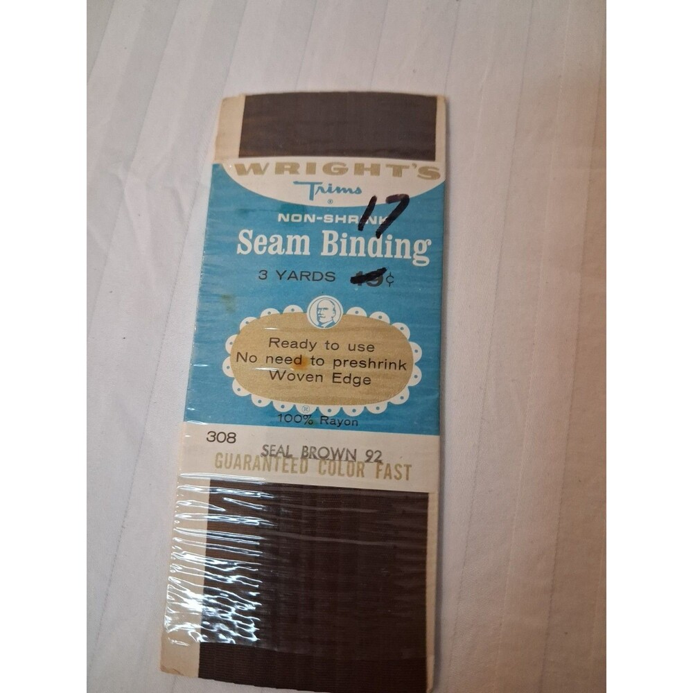 Wrights Seam Binding 1 Pack Brown Single Fold Hem Finishing  Vintage Accent Trim